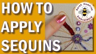 Different ways to apply sequins.