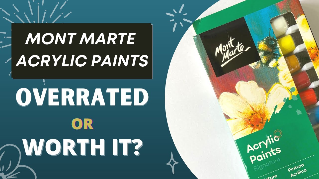 Mont Marte Acrylic Paints of 12, Unboxing, Review and Demo, Worth the  price or overrated?