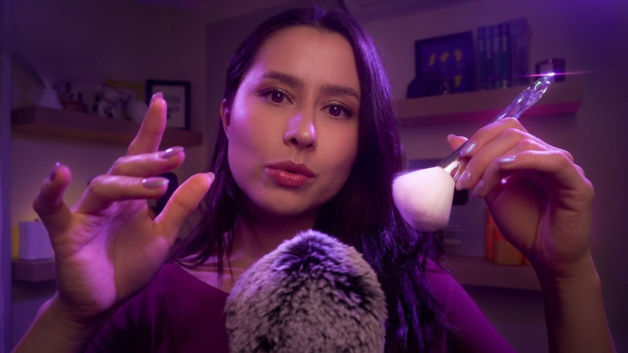 ASMR for Sleep 🌊 Hand Movements & Intense Fluffy Mic Brushing ✨ Whispers & Mouth Sounds