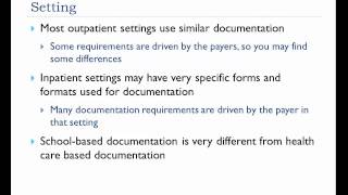 Module 4: Documentation of Audiology Services