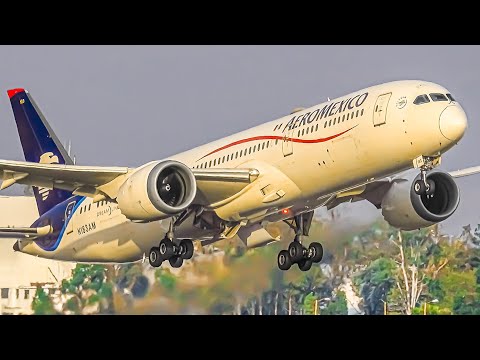 ✈️ VERY BUSY Plane Spotting at Mexico City Airport 🇲🇽 Close Up Plane Takeoffs \u0026 Landings  [MEX/MMMX]