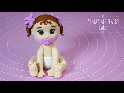 طريقة عمل مجسم طفل من عجينة السكر    