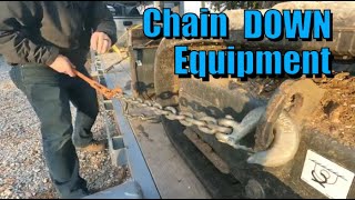 Loading and Chaining Down Bobcat E35 for Towing MPG Test