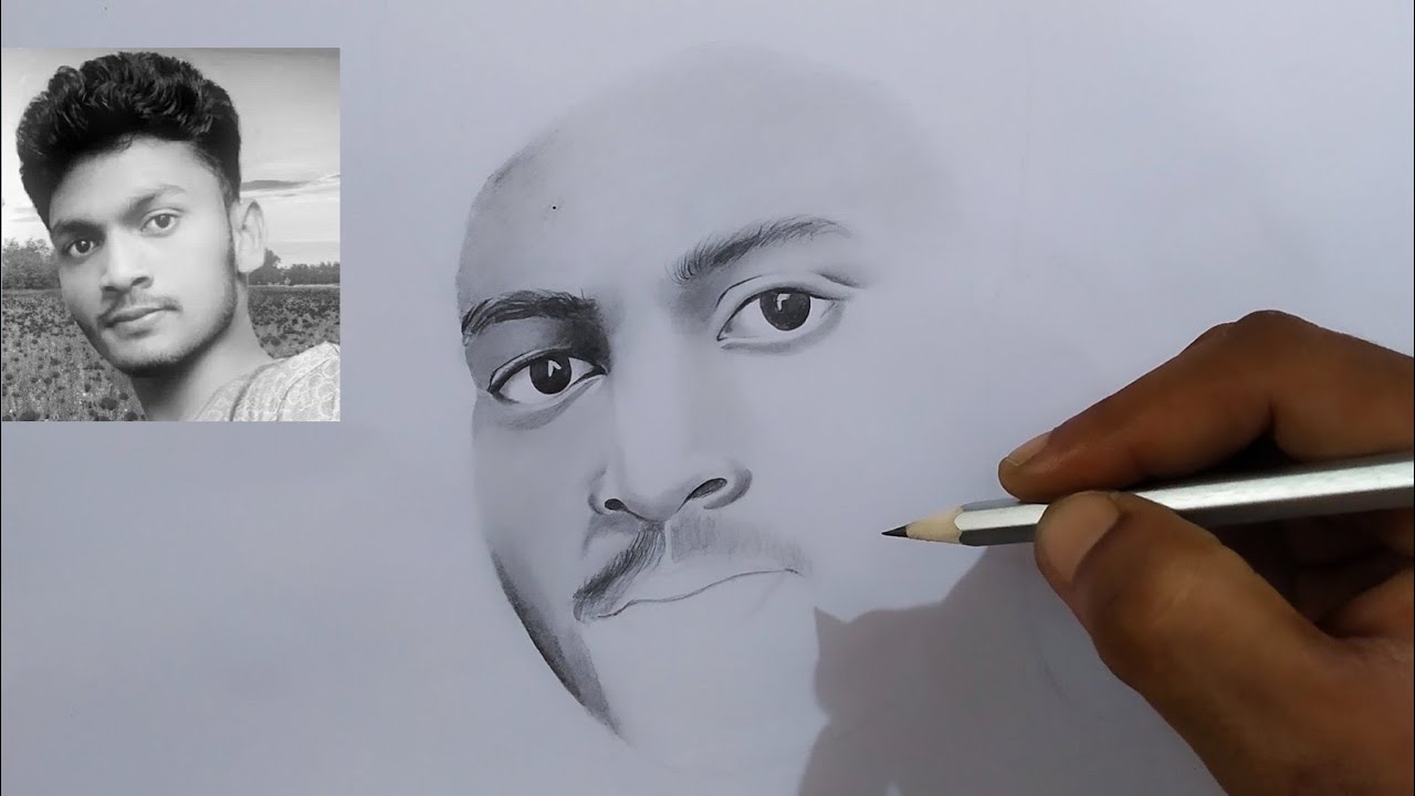 My portrait drawing only graphite pencil 🎨🎨 - YouTube