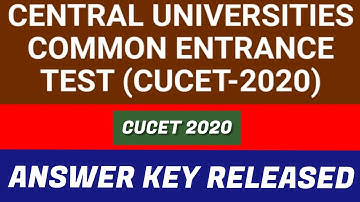 CUCET ANSWER KEY RELEASED.. | CUCET 2020
