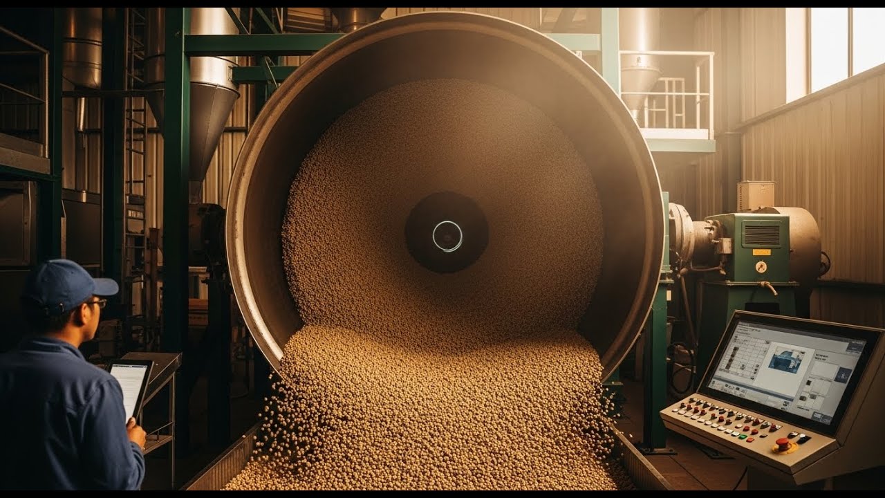 Processing Giant Green Coffee Beans! Satisfying Factory Process
