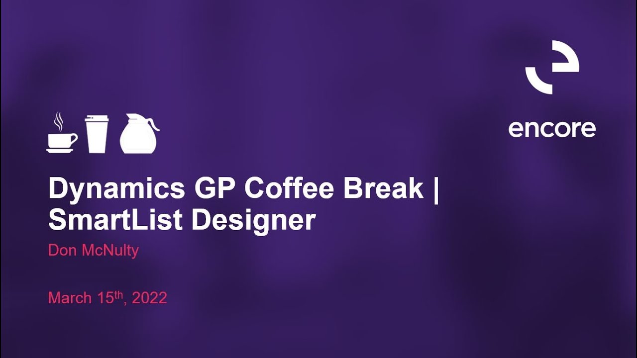 SmartList Designer in Dynamics GP - YouTube