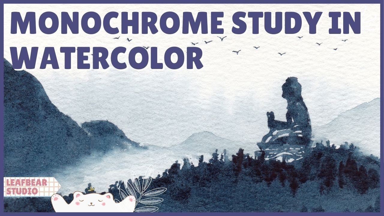 Monochrome Study in Watercolor - Painting the Big Buddha in Hong Kong