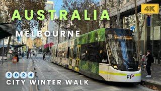 Melbourne CBD Winter Walk 4K |Melbourne Walk 4K