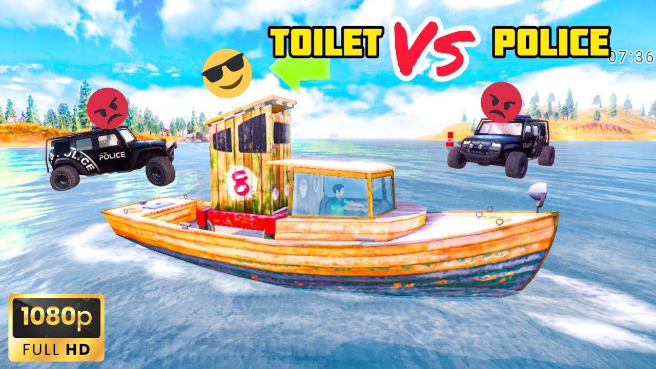 TOILET CAR HIDE IN THE BOAT DURING  POLICE CHASE | OFF THE ROAD HD OPEN WORLD DRIVING GAME