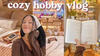 cozy hobby vlog📚🧶 - library trip, crochet \& reading