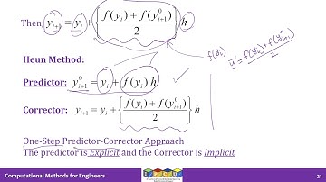 Video 76 Solving IVPs using Heun Predictor Corrector Scheme