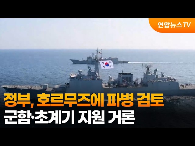정부, 호르무즈에 파병 검토…군함·초계기 지원 거론 / 연합뉴스TV (YonhapnewsTV)