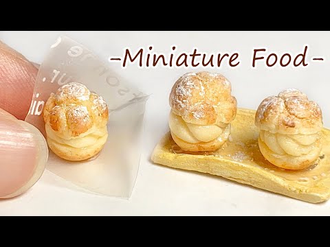 粘土】ミニチュアのシュークリームを作ってみた【ミニチュア