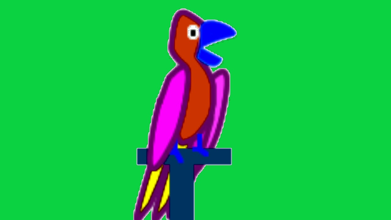 Hello parrot animation UHD green screen video for Youtubers copyright free.