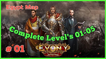 EVONY: The Kings Return - All Levels (1 - 5 ) Puzzles SOLUTIONS Egypt Map Gameplay by @gamexguru_