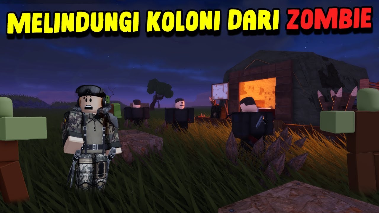 KITA DISURUH MELINDUNGI MARKAS DARI ZOMBIE YANG MENYERANG!!! - Roblox Colony Survival