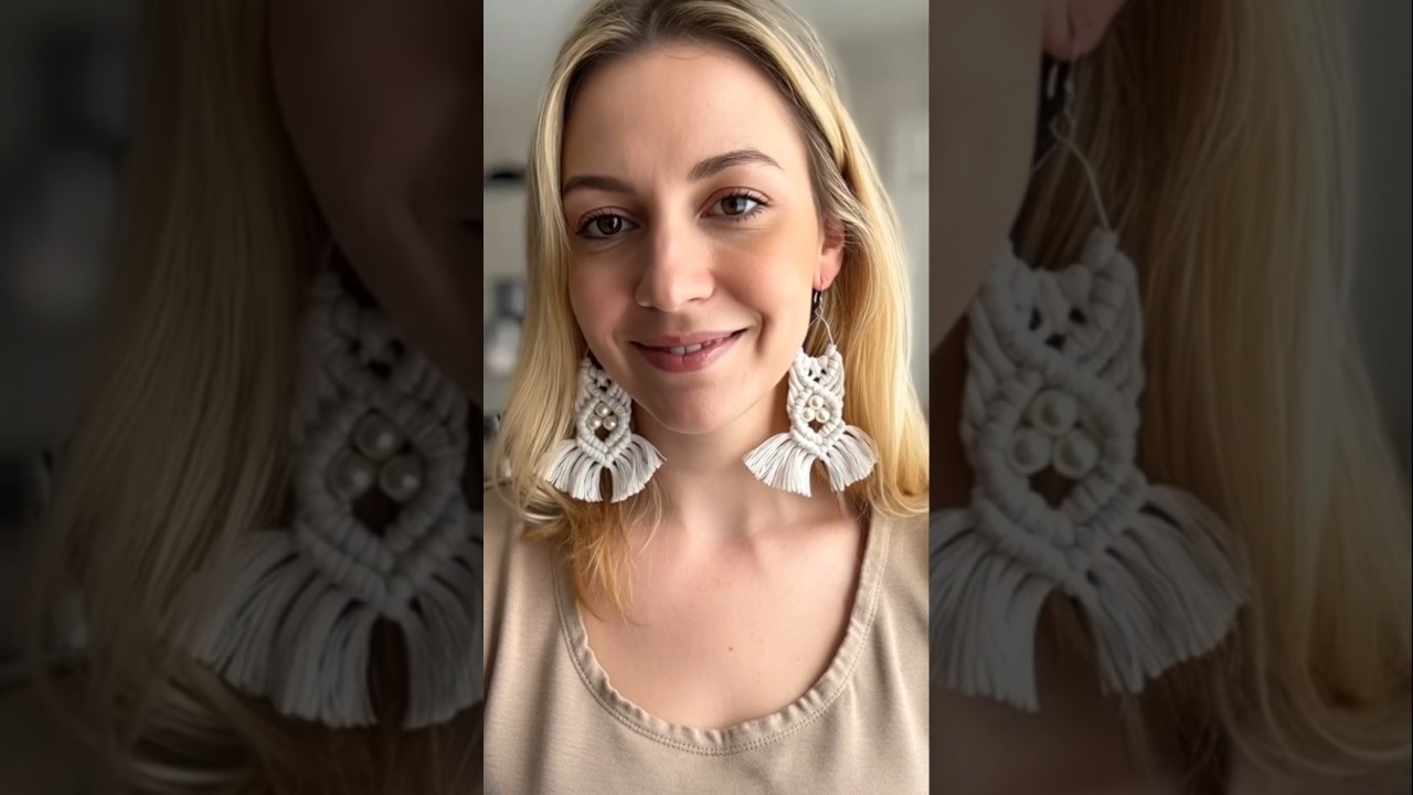 Серьги из макраме 