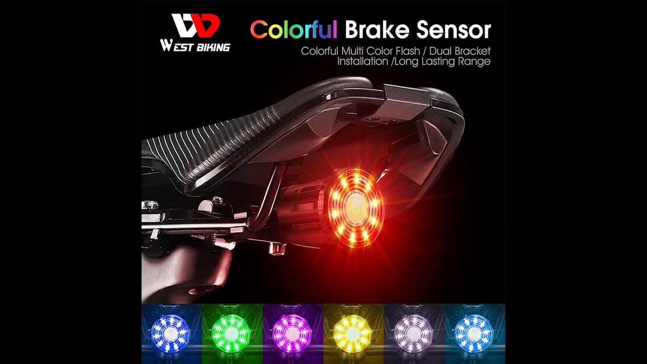 WEST BIKING Colorful Bike Tail light Waterproof Rechargeable MTB Rear Light Ultralight Road 0701331
