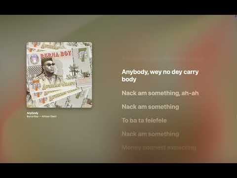 Burna Boy - Anybody (Lyrics)