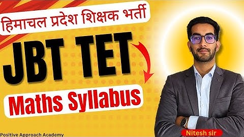 Mathematics Syllabus for JBT TET | Detailed Syllabus By Nitesh Sir