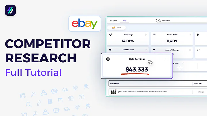 How To Use The eBay Competitor Research Tool  | ZIK Analytics Full Tutorial
