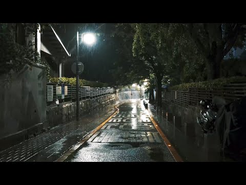 [4K] 오늘처럼 비가오는 밤, 목적지도 없이 운치있는 골목길을 홀로 걷습니다. 빗소리 ASMR. 휴식과 힐링