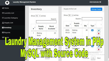 Laundry Management System in PHp MySQL with Source Code