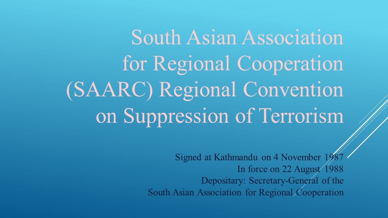 SAARC Regional Convention on Suppression of Terrorism YouTube
