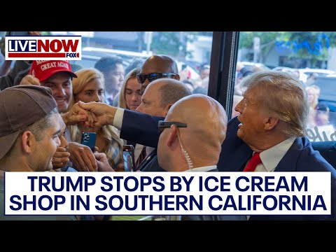 Trump stops by ice cream shop to speak to supporters in California LiveNOW from FOX
