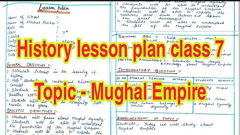 History lesson plan (class 7) ll for all B. Ed/D.el.ed students
