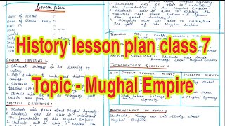 History lesson plan (class 7) ll for all B. Ed/D.el.ed students