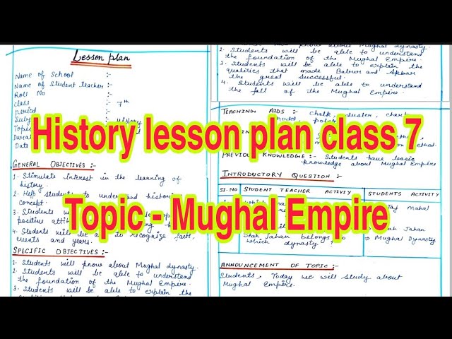 History Lesson Plan Pdf In English - Infoupdate.org