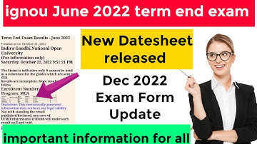Ignou result new update||ignou June 2022 exam result||ignou tentative datesheet||ignou exam from