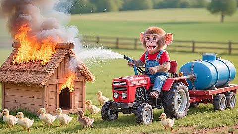 🔥🐒 Monkey Nana Drives a Tractor and Begins the Mission to Rescue the Duck Farm in the Fire! 🚜💦