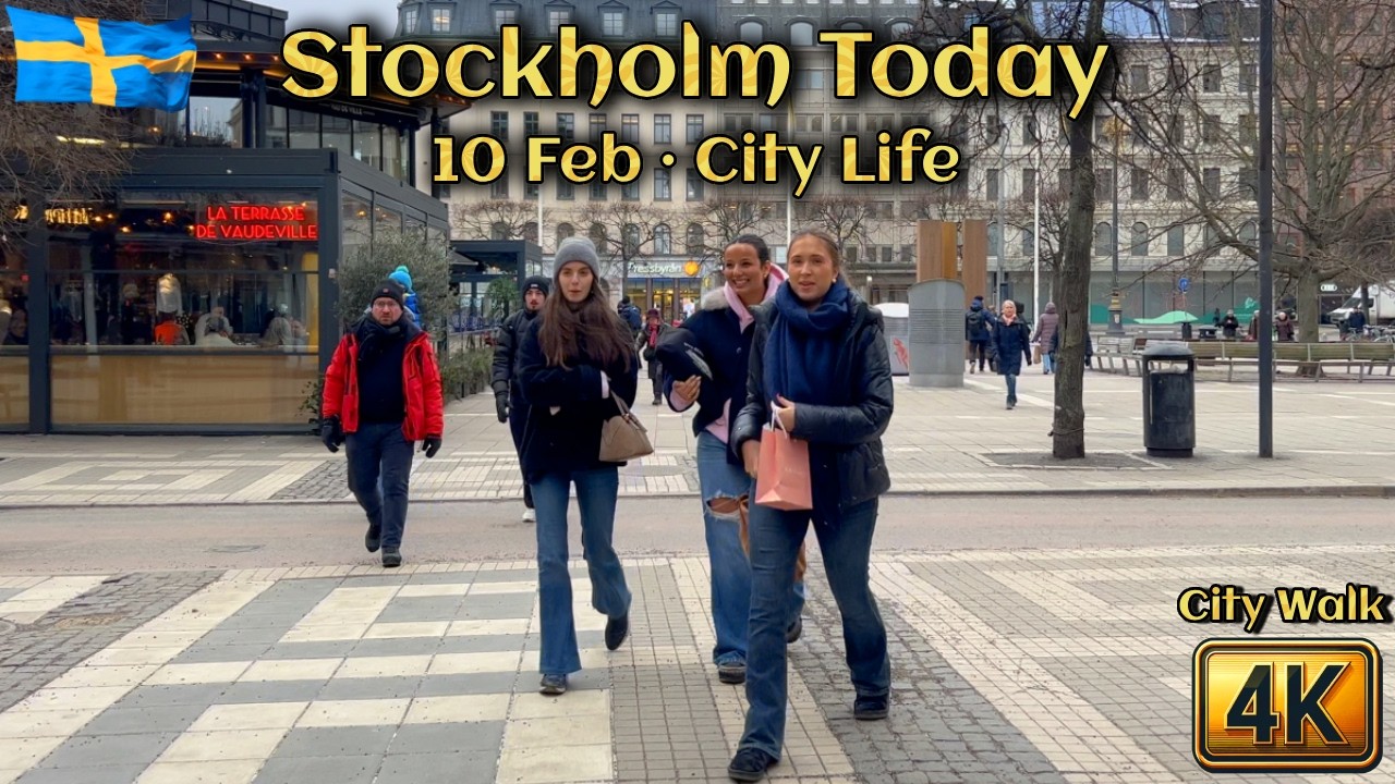 🇸🇪 Stockholm Today | 10 February City Life Walk in 4K