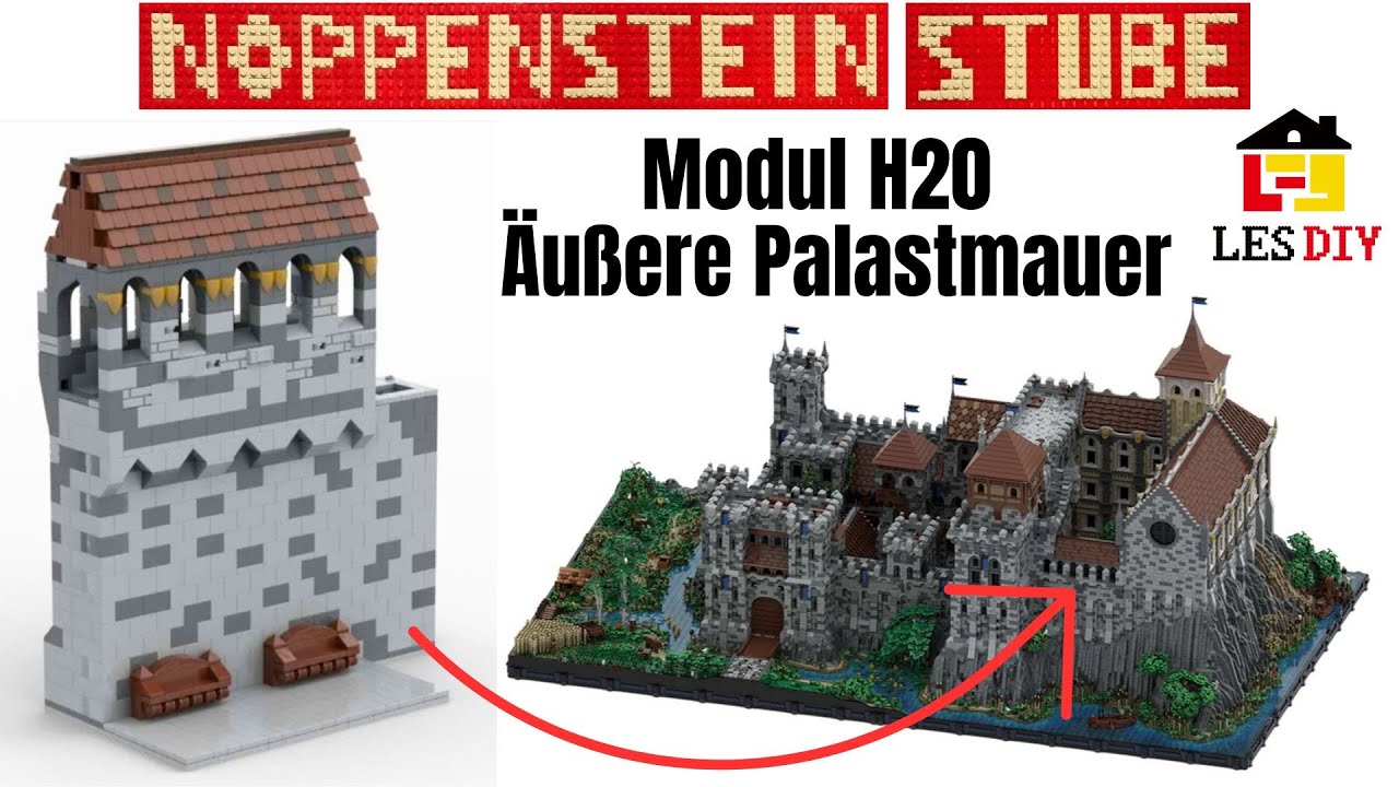 LesDiy H22 - Äußere Palastmauer Sir Perceval´s Burg MOC | Klemmbaustein Mittelalter Welt