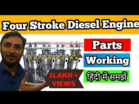 Four stroke Diesel engine working in hindi || how diesel engine works || working of diesel