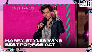 Video thumbnail of "Harry Styles wins Best Pop/R&B Act | The BRIT Awards 2023"