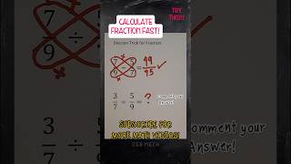 Fast Fraction Division Trick! 😱 #mathtricks