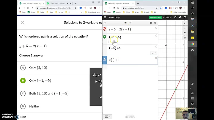 Solutions to 2-variable equations | Math Hacks Example Video