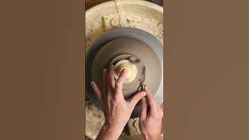 Pottery trimming with tiny tungsten carbide loop trimming tools #ceramic #carbidetools #handmade