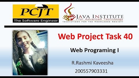Java Institute || Web Programming 1 || eShop Project Task 40
