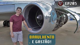 Como funciona o motor do B737-200 e por que ele é diferente dos motores atuais?