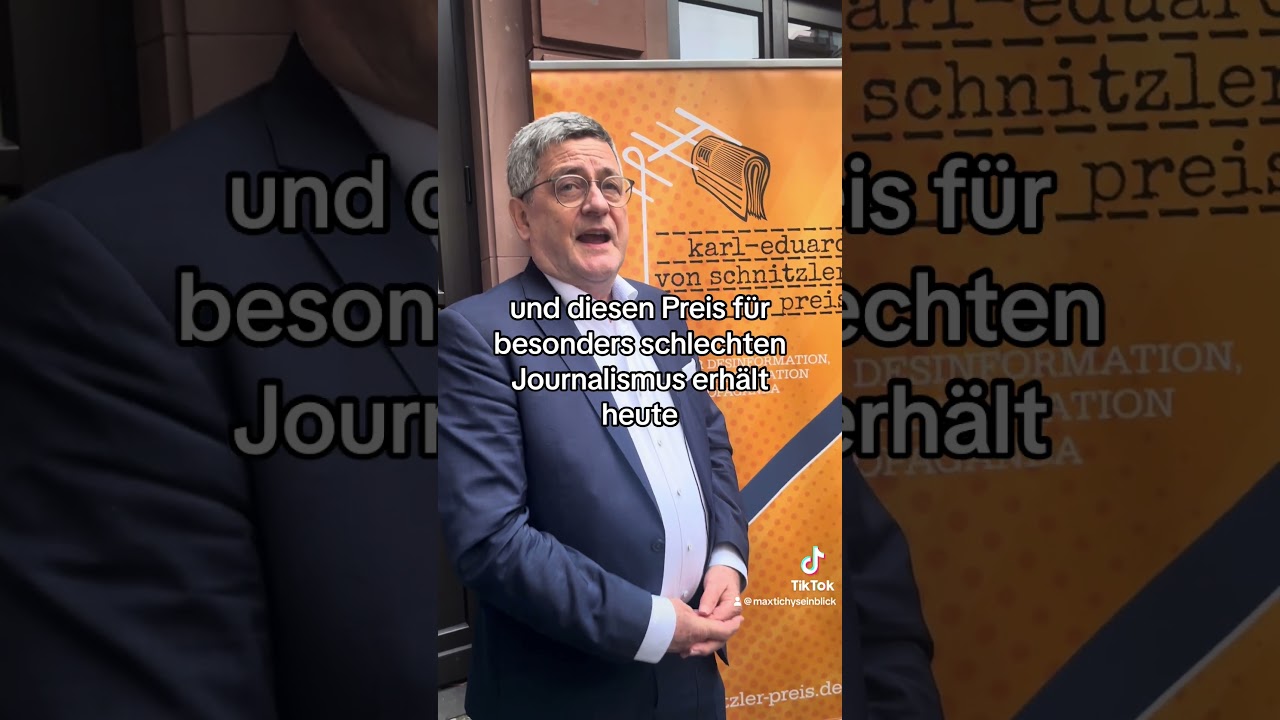 Roland Tichy zum Karl-Eduard von Schnitzler Preis