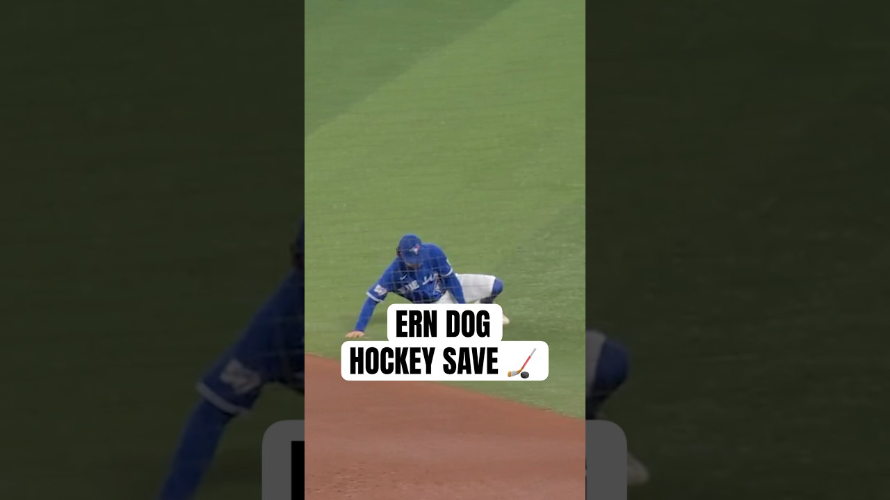 Ernie Clement channels his inner hockey goalie making a great play 😆🥅 #MLB #Toronto #BlueJays