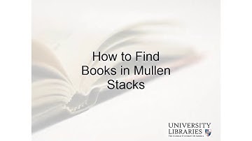 Catholic University Libraries: How to find books in Mullen stacks