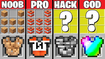 Minecraft Battle: SUPER ARMOR CRAFTING CHALLENGE - NOOB vs PRO vs HACKER vs GOD Minecraft Animation