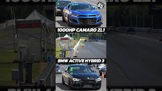 BMW Active Hybrid 3 vs Chevy Camaro ZL1 65mph Roll Start Race Motive @ Maple Grove Raceway, PA