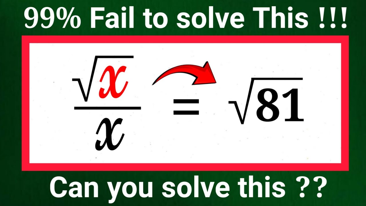 Can you solve this Harvard University Entrance Exam Question | Find out x 